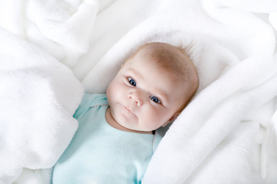 Portrait of cute adorable newborn baby child