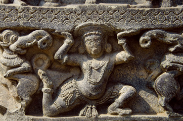 Carved figure, Temple complex, Warangal fort, Warangal, Telangana