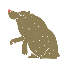 flat color illustration of a cartoon bear