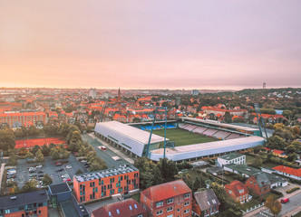 Aalborg stadium at sunrise