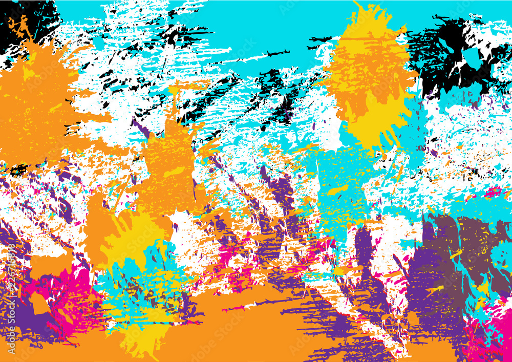 Poster abstract vector splatter color design. grunge design background