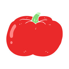 flat color illustration of a cartoon tomato