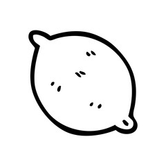 line drawing cartoon organic lemon