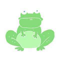 flat color illustration of a cartoon frog