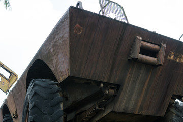 old military equipment destroyed in battles and wars. Tanks as a murder weapon.