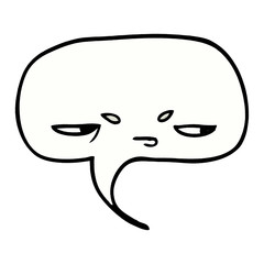 cartoon doodle speech bubble with face