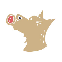 cartoon doodle howling dog