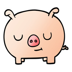 cartoon doodle happy pig