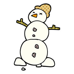cartoon doodle snowman