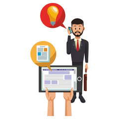 Businessman and technology