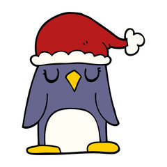 cartoon doodle christmas penguin