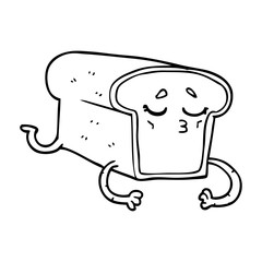 line drawing cartoon loaf of bread
