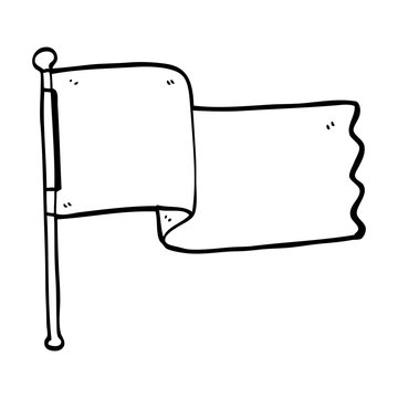 recommend clip art: line drawing cartoon white flag waving