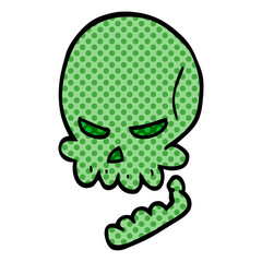 cartoon doodle halloween skull