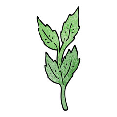cartoon doodle leaves