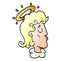 cartoon doodle angel face