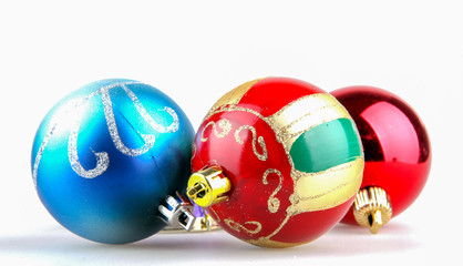 Christmas ball decoration isolated on white background.