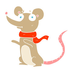 flat color illustration of a cartoon mouse