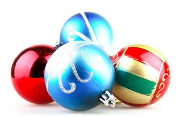 Christmas ball decoration isolated on white background.