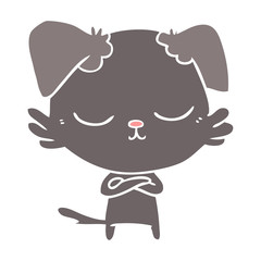 cute flat color style cartoon dog