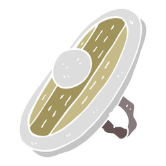 flat color illustration of a cartoon shield