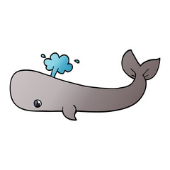 cartoon doodle whale