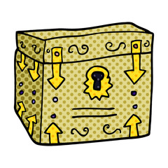 cartoon doodle treasure chest