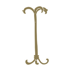 flat color illustration of a cartoon coat stand