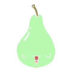 flat color style cartoon pear