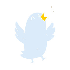 flat color style cartoon bird singing