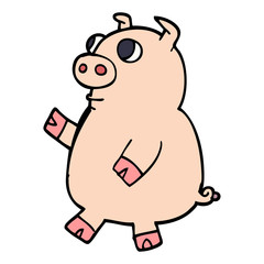 Obraz na płótnie Canvas cartoon doodle funny pig