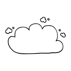 line drawing cartoon white cloud