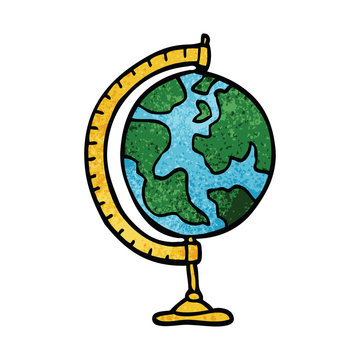 cartoon doodle globe