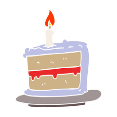 cartoon doodle birthday cake