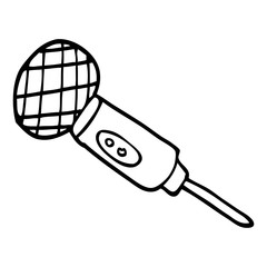 line drawing cartoon microphone
