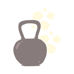 flat color illustration of a cartoon kettle bell