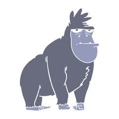flat color style cartoon gorilla