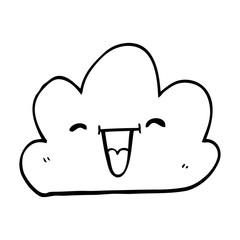 line drawing cartoon expressive weather cloud