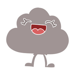 cartoon doodle happy grey cloud