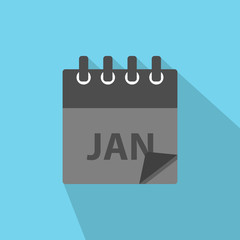 January Calendar icon vector in modern flat style for web, graphic and mobile design
