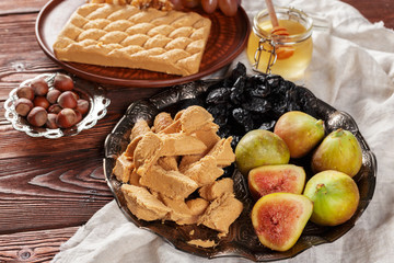 sunflower halva on the table.