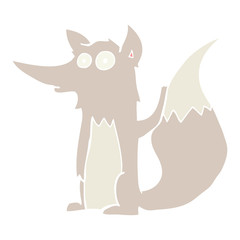 flat color style cartoon wolf