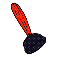 cartoon doodle toilet plunger