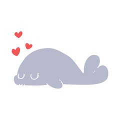 cute flat color style cartoon dolphin