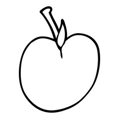 line drawing cartoon of an apple