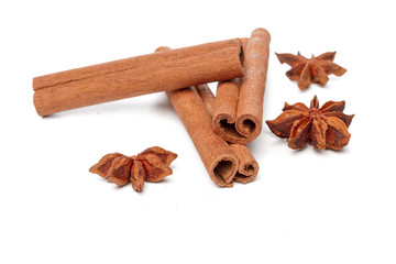 Cinnamon sticks isolated on white background