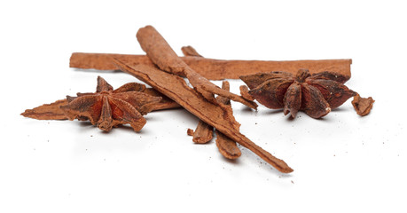 Cinnamon sticks isolated on white background