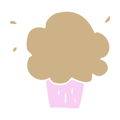 flat color style cartoon cupcake
