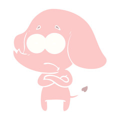 flat color style cartoon unsure elephant