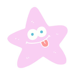 flat color illustration of a cartoon starfish